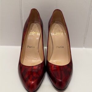Christian Louboutin Red Patin Leather Pumps